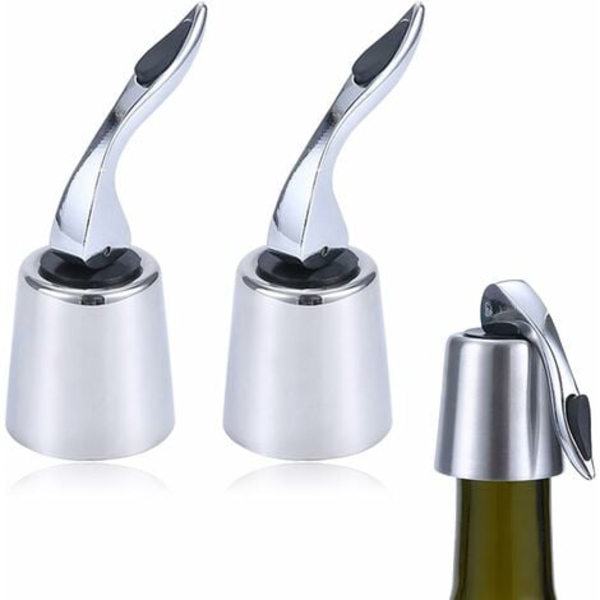 -Champagnepropp Bubble Guard 2st Universal vinflaskpropp Ingen läcka Återanvändbar vinflaskpropp i rostfritt stål för förvaring av vin eller champagne