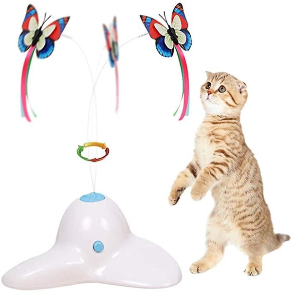 Pet Leksaker Elektrisk Butterfly Cat Toy (vit)