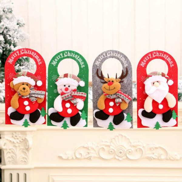 Styck Jul Dörrdekoration Söt Jul Dörrknopp Dekoration Inomhus Dörrknopp God Juldekoration Skylt för Hom