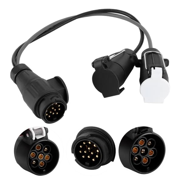 13 til 7 Pin N S Konverter Adapter Kabel Caravan Stik