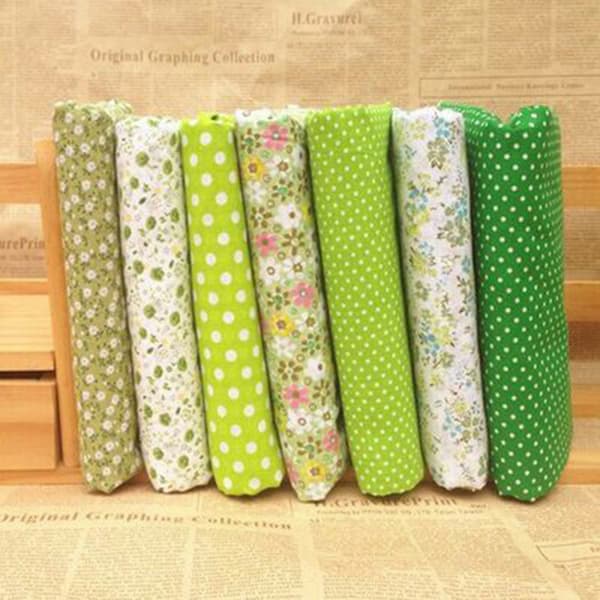 7 deler diverse Fat Quarter Quilt bomullsstoff sysett