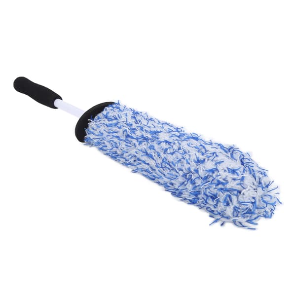 Bil Dekkrensebørste Mikrofiber Myk Multifunksjon Lang Rekkevidde Eksosfanger Sprutbeskyttelse Blå