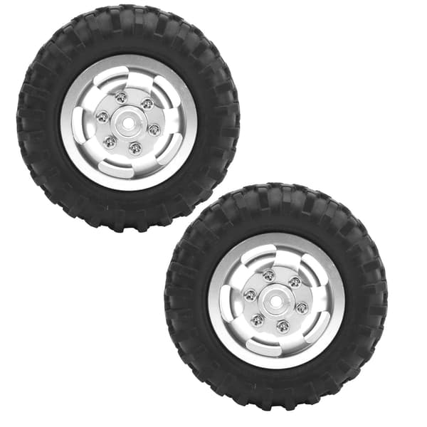 2 stk. RC Bilhjul 55mm Aluminium Legering Dæk til WPL D12 1 10 Skala Sølv