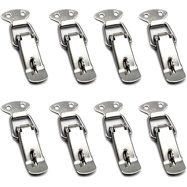 8 delar spak spärr fjäder spärr spärr vipp rostfritt stål för verktyg byrå, låda, skåp och byrå - Silver Hs-009