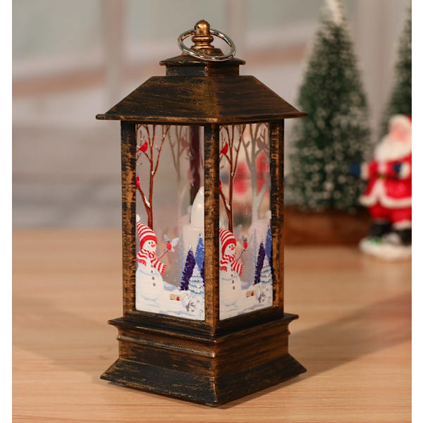 Liten Vit Snögubbe Jul Vindlampa Ljusstake Lampa Nattljus Gubben Snögubbe Dekoration Nattljus Skrivbordsprydnad Juldekorationer,