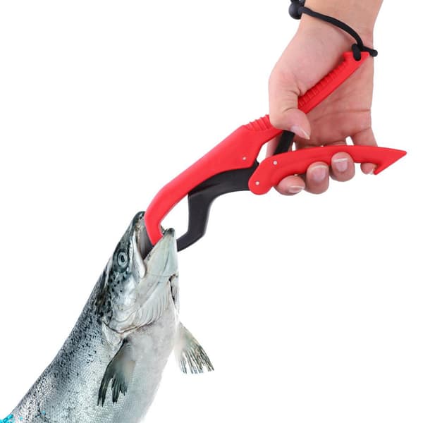 Justerbart ABS fiskegripverktyg med rep - röd (storlek S)