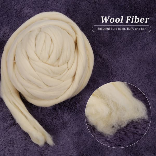 Ren hvit varm ull rovingfiber (60S), 1 kg