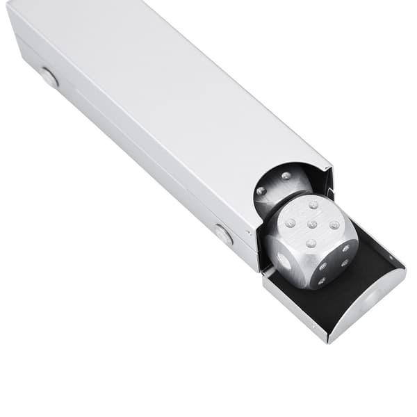 Aluminiumlegering pokertärningsset - 5 st med förvaringsbox