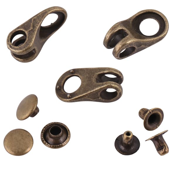 Bronsspetskrokar - Set med 20 st för reparation, camping, vandring, klättring