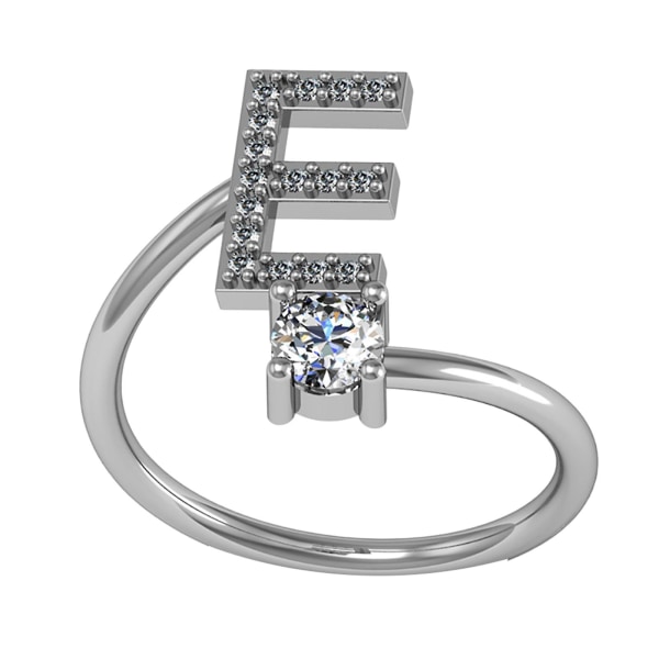 Ring Justerbar Open End Koppar Brev Kvinnor Finger Smycken För Dejting F