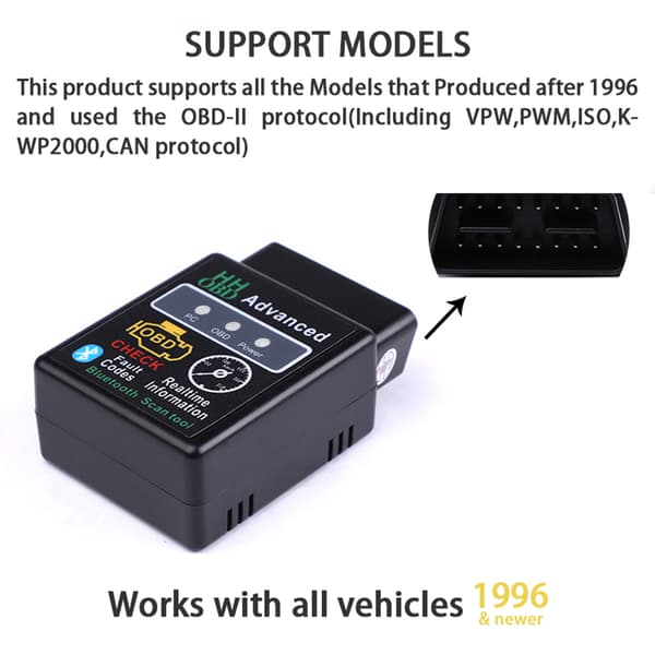 V02H2-1 Bluetooth OBD2 Bil Diagnostic Scanner Auto Detektion Scanner