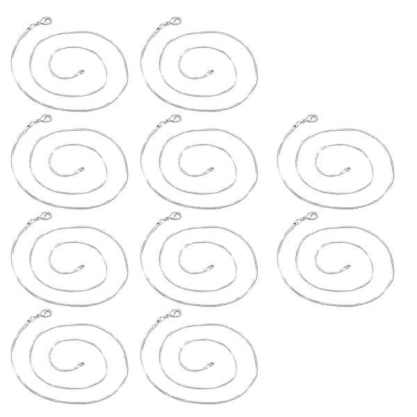 Tukkumyynti 10 kpl 925 sterlinghopeaa 1 mm käärmeketjut kaulakoru 16 tuumaa