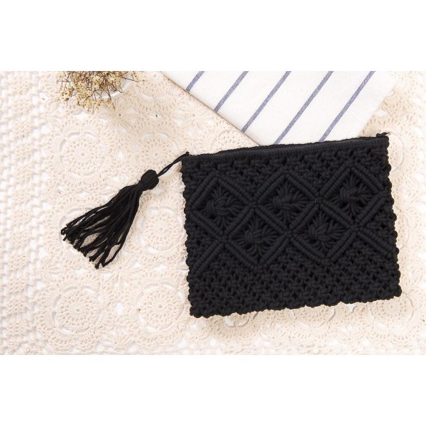 Summer Beach stråtaske til kvinder Small Crossbody Top Håndtag Skulder Håndtaske Mini Håndvævet Rattan Clutch Pung A916-1129 C