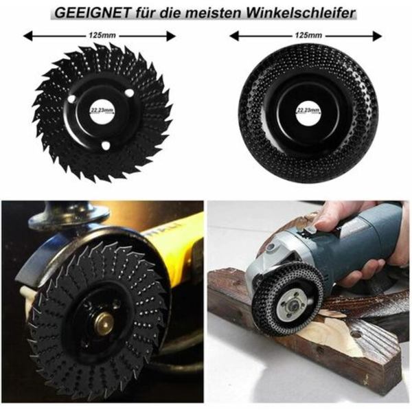 Træslibeskive, 125 mm slibeskive, træslibeskive, Tungsten Carbide Vinkelsliber, Vinkelsliber hjul
