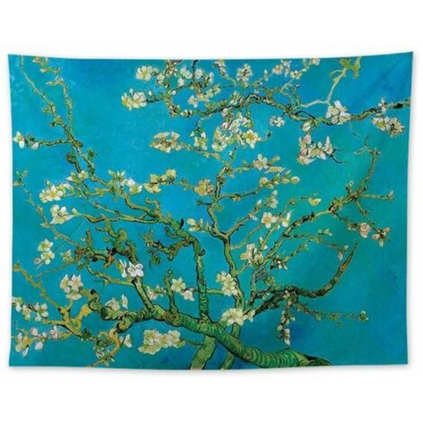 Van Gogh-tæppegrene af et blomstrende mandeltræ Vægophængende kunst Indretning til hjemmet til stuen Soveværelse Badeværelse Køkken Sovesal