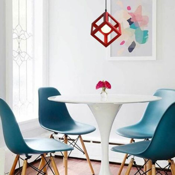 2 modernin riippuvalaisimen set kuution muotoinen kattokruunu Geometrinen tyylinen metallinen kattovalaisin E27 kattovalaisin sänkyyn