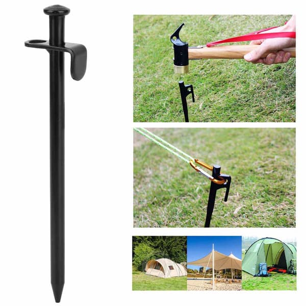 4 st. Stål Förlängda Campingtältpinnar för Utomhusresor Strand (20 cm)