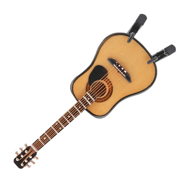 Mini-guitarmodel i træ til hjemmet - 10 cm