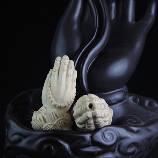 Buddha hånd statue Udsøgt hånd udskåret træ mikro landskab ornament hånd skulptur til stuen