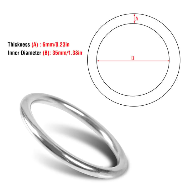 304 Rustfritt Stål Marine Båt Sveiset Polert Ring 6x35mm