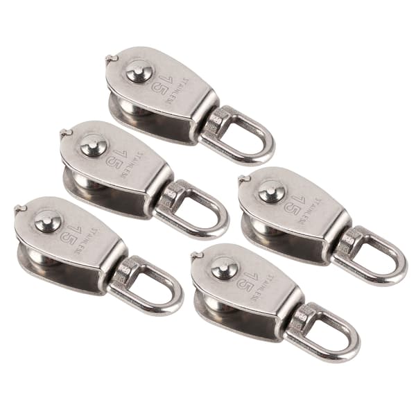 5 stk. enkeltremskiver i rustfrit stål, 1500 kg bæreevne, tykkelse 15 mm/0,6 tommer, robust hardware