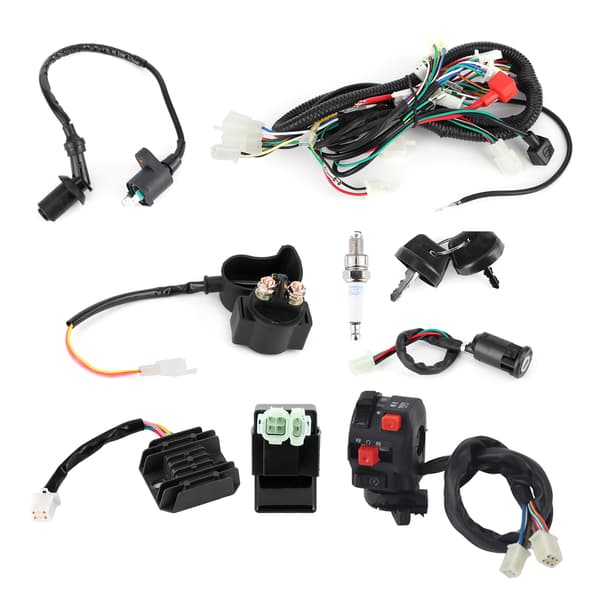 Elektrisk startmotor ledningsnet sæt tilbehør passer til GY6 125cc 150cc Quad ATV