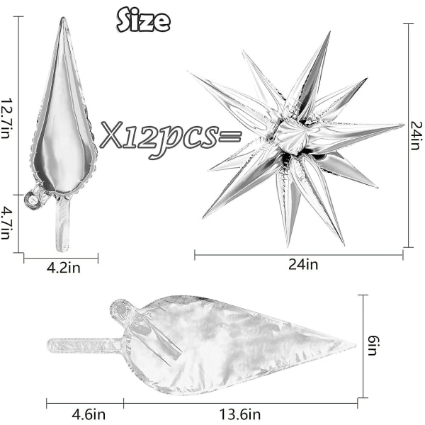 26 tum * 50 silver explosionsstjärna folieballong,