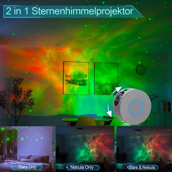 Hjem LED-stjerneprojektionslys Farverige Aurora-lys (europæisk standardgrå)，til indendørs dekorativ belysning