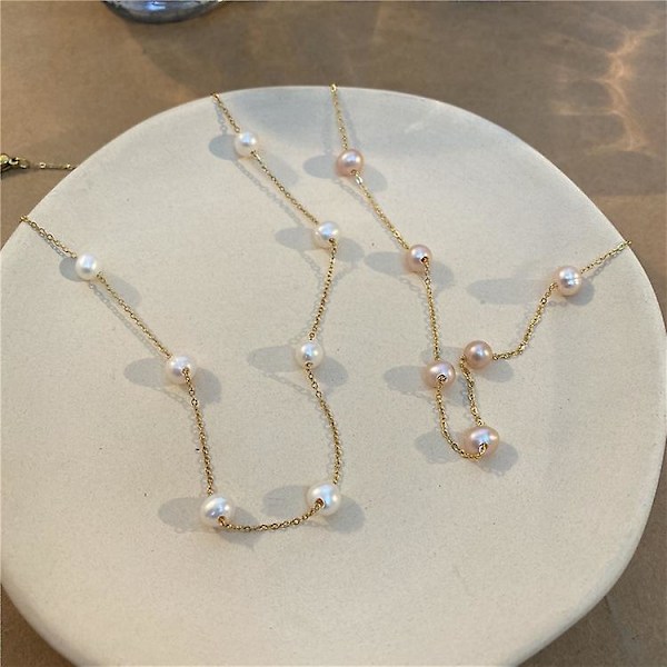 Halskæde Pearl Choker Fashion smykker B1720 white