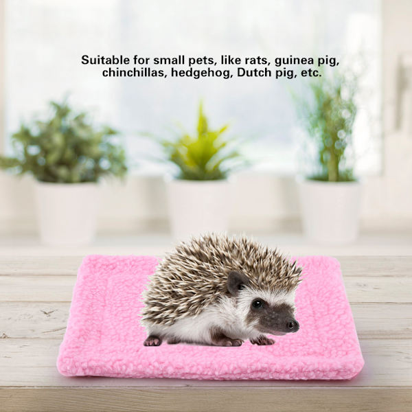 Igelkott Marsvin Sengemåtte Rektangulær Plys Pude Hamsterhus Rede Husdyrtilbehør Pink