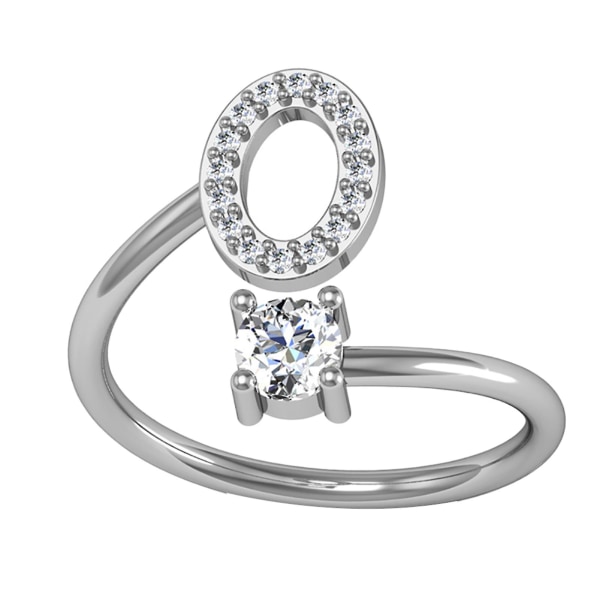 Ring Justerbar Open End Koppar Brev Kvinnor Finger Smycken För Dejting S