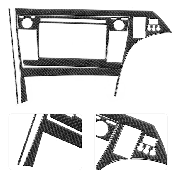 3 stk. Kulfiber GPS Display Panel Trim Klæbeinstallation Passer til Prius 2012‑2015 RHD
