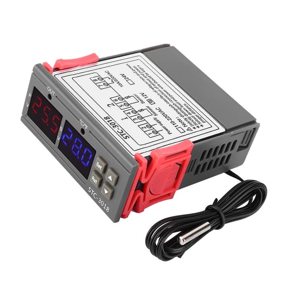 STC 3018 Digital Temperaturregulator Sensor Termostat med 1M NTC Kabel 24V