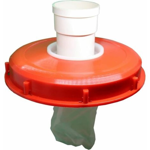 Nylon vaskbart IBC dækfilter med dæksel til IBC regnvandstank 1000 l DN 75 Nålefilt Rød 245 mm
