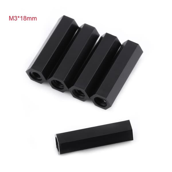M3x18mm Sort sekskantet gevindafstandsstykke 100 stk.