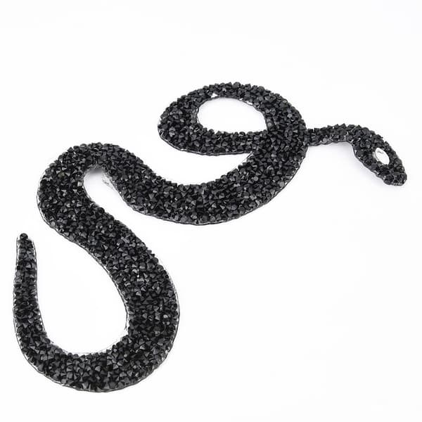 Sort Rhinestone Snake Mesh Bånd til DIY Tøjtilbehør