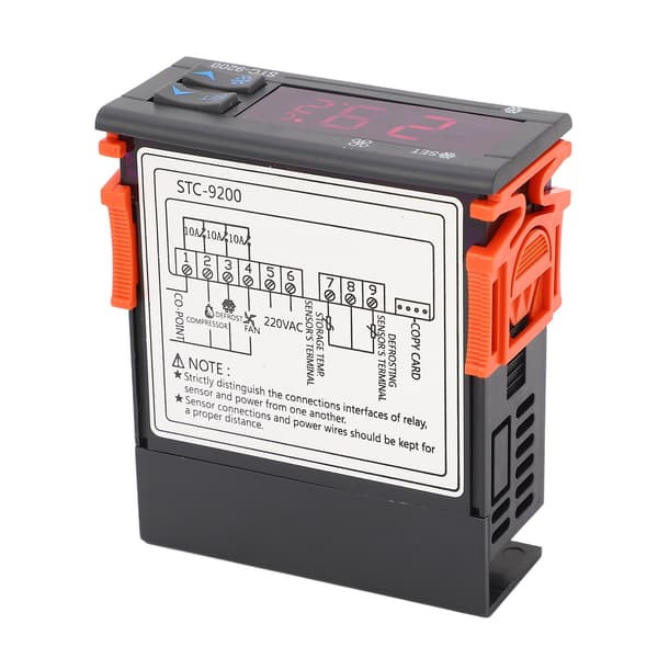 Digital Temperaturregulator Dubbel Sensor LED-Display Termostat för Kylskåp Frys 220VAC