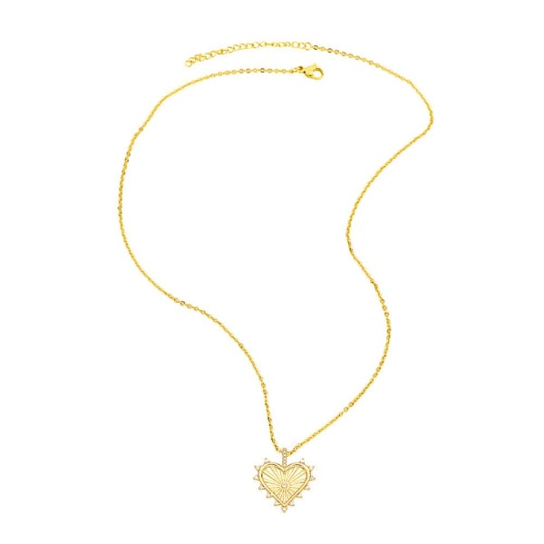 Halsband Vintage Zircon Heart Stud Modesmycken Ac8585 C