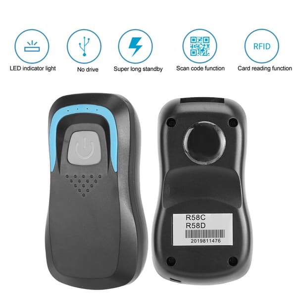 Trådløs Bluetooth RFID-kortlæser 5 kort Sort IC 13,56Mhz scanner