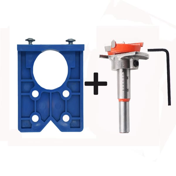ABS Hengsel Jig Kit 35mm Justerbar Hullkutter Drill Locator