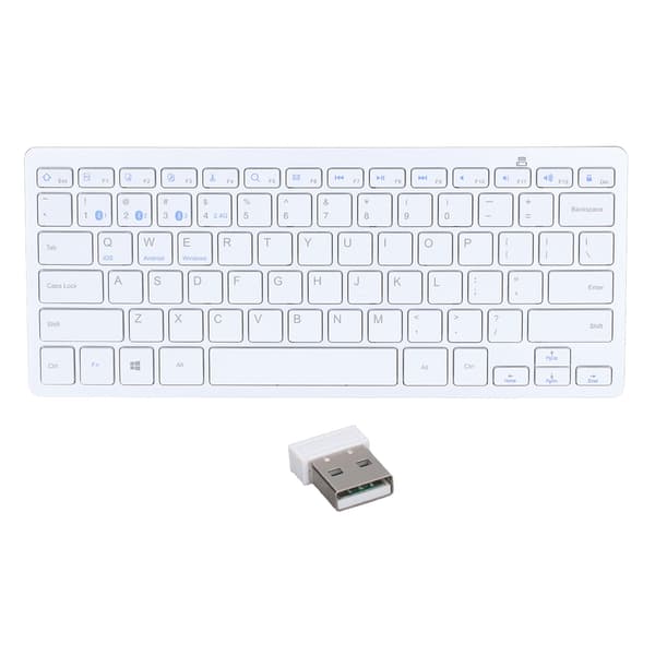 Bluetooth Tangentbord Ultra Slim Portabelt 78 Tangenter Trådlöst för iOS Android Tablet PC Vit