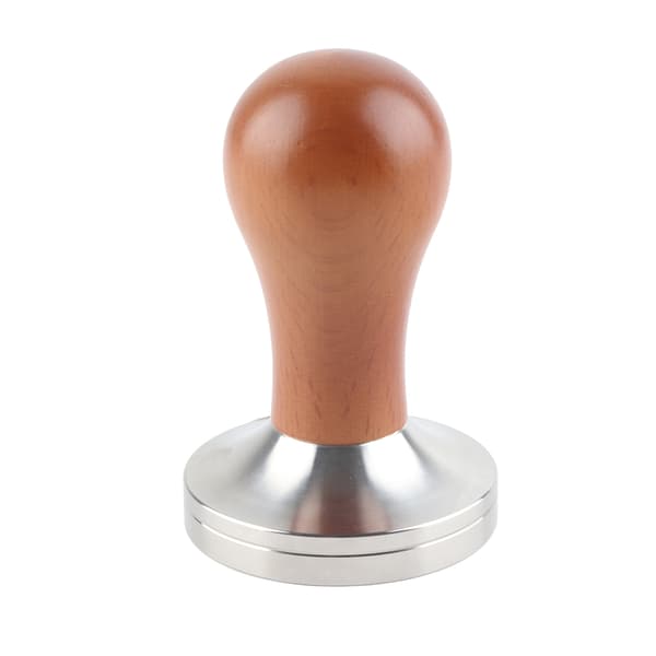 Træhåndtag Rustfrit Stål Espresso Kaffe Tamper - 58mm Flad Bund