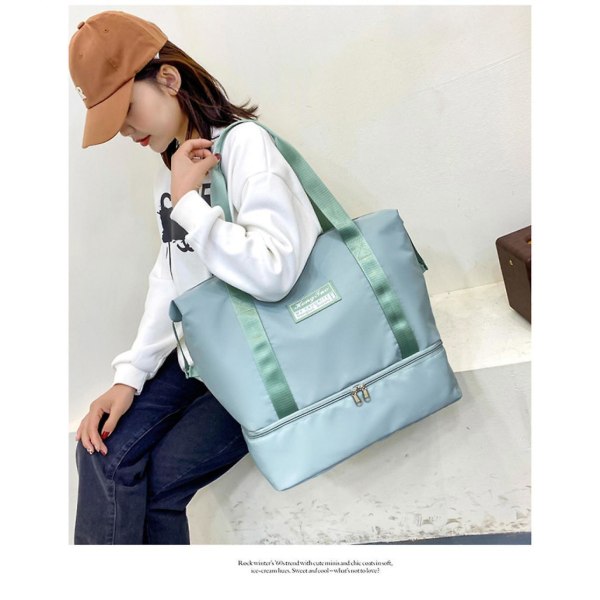Resväska, Torr- och våtseparationsväska med stor kapacitet, bärbar sportväska, vattentät handbagageväska (grön)