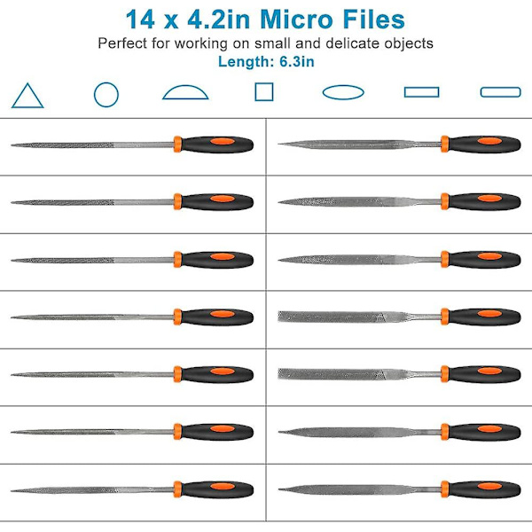 Set, 18 kpl metalliviilasarja High Carbon Steel -sahaviilasetti Set litteän, kolmion, pyöreän, puolipyöreän, neulaviilat, case