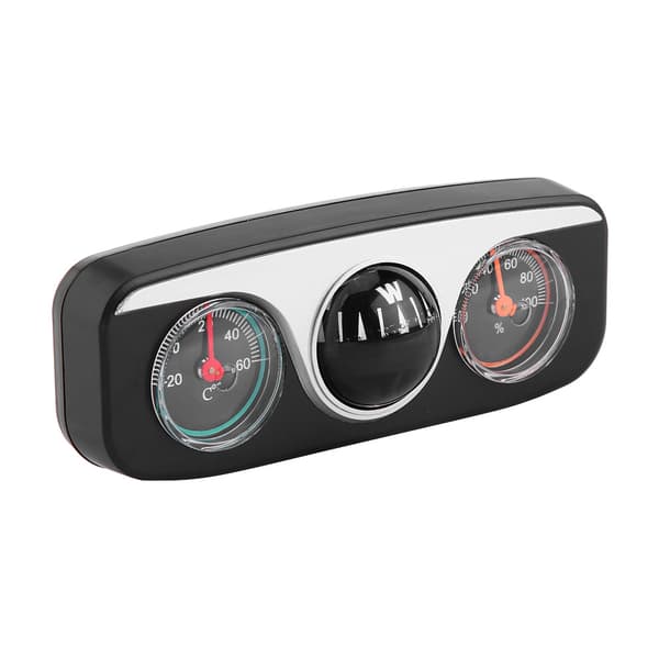 3 i 1 Bil Dashbordfeste Navigasjonskompass Termometer Hygrometer