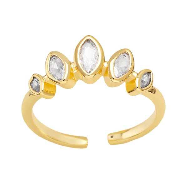 Ring Vintage Zircon Geometry Stud Modesmykker Ac10139 white