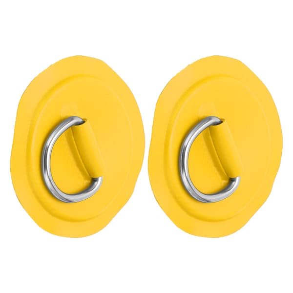 D-ring Pad Patch Uppblåsbar PVC Båt Kajak Kanot Surfbräda Gul Bindningsfäste