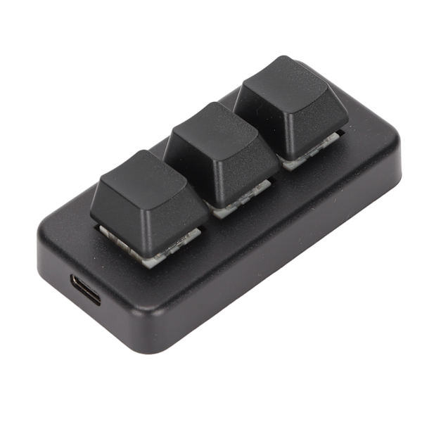 RGB Baggrundsbelyst 3-tasters Mini Mekanisk Programmerbart Makro Tastatur USB Interface Plug and Play Sort