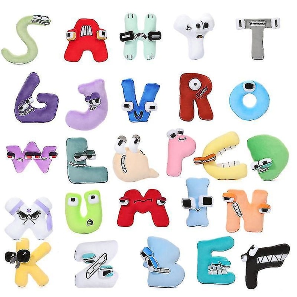 26 engelska bokstäver alfabetet Lore men är plysch leksak gosedjur F