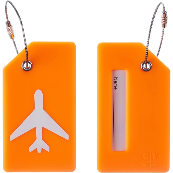 Pakke Gostwo Silikone Bagagemærker Bagage Tote Skoletaske Kuffert Instrumentmærkemærker (orange)